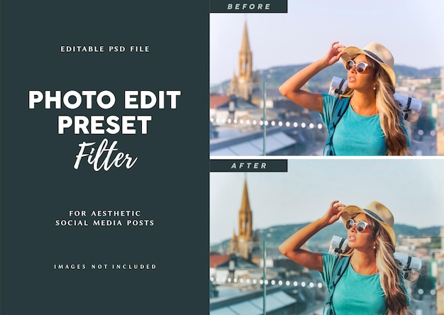 Filtro preestablecido de edición de fotos para blogueros de viajes y creadores de contenido