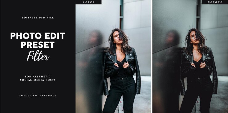 PSD filtro preestablecido de edición de fotos de moody instagram para fotografía y blog de modelos de moda