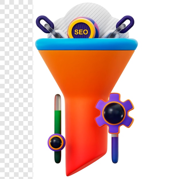 PSD filtro seo de ilustración 3d