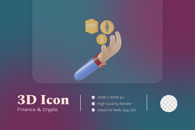 Finanças do ícone do objeto da ilustração 3D