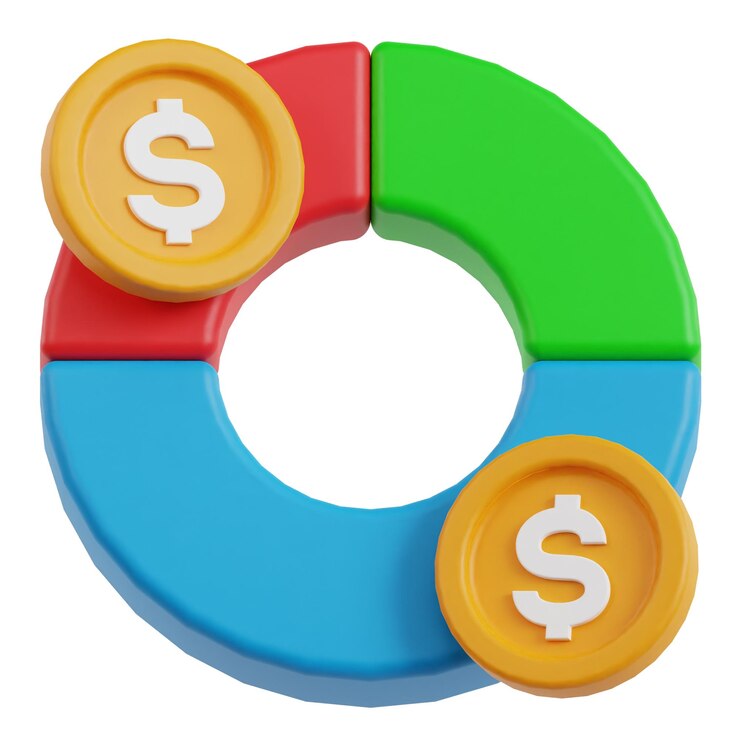 PSD financial chart 3d icon isolated on the white background