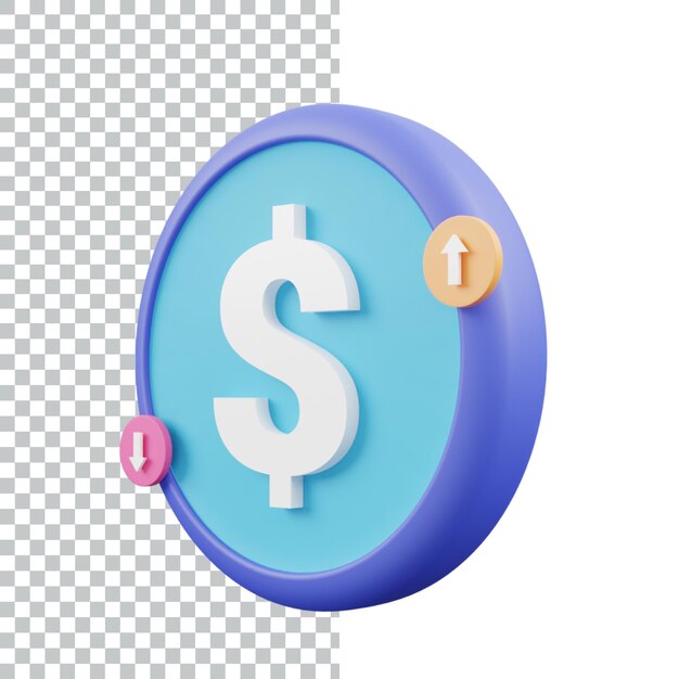 Financieramente icono 3d render diseño de activos icono 3D ilustración