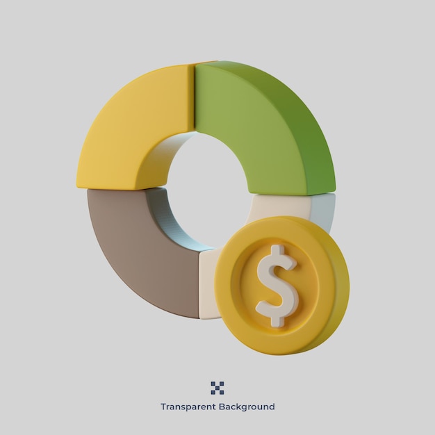 PSD finanzas gráfico 3d icono ilustración