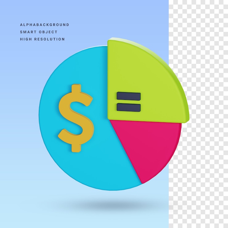 PSD finanzas gráfico 3d icono ilustración