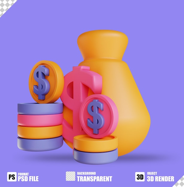 Finanzas de ilustración 3D adecuadas para negocios y finanzas