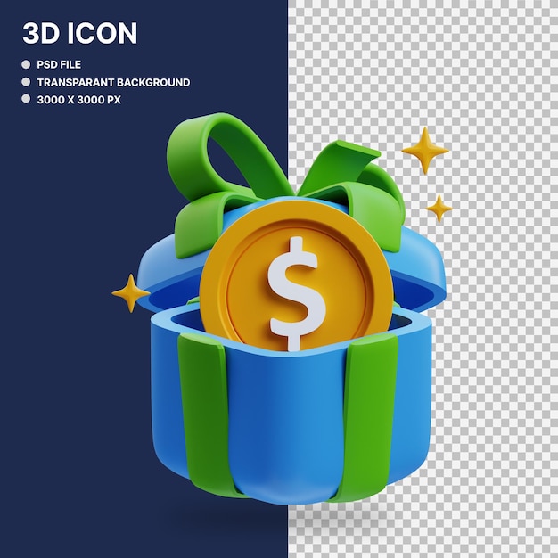 PSD finanzgeschenke 3d-illustration