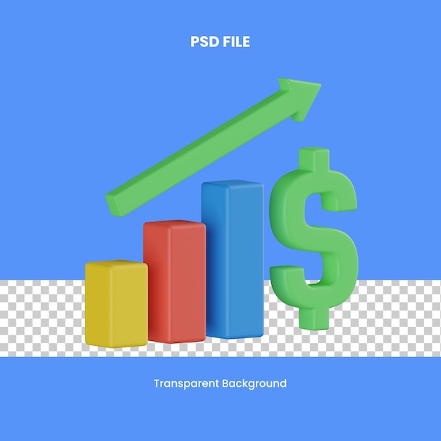 Finanzwachstum 3d-rendering symbol illustration analyse