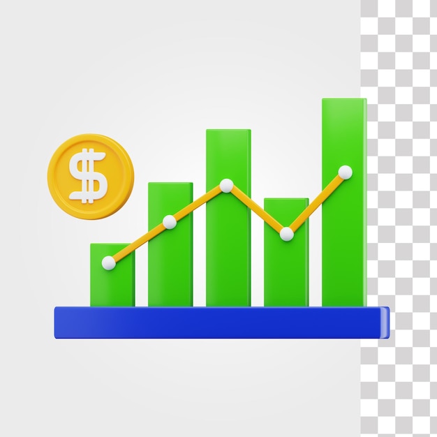 Finanzwachstum 3D-Symbol