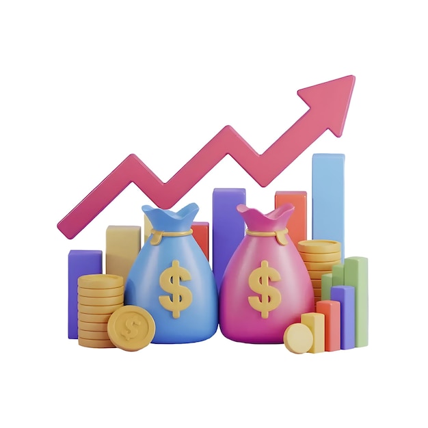 Finanzwachstum und Investitionskonzept mit Gewinn