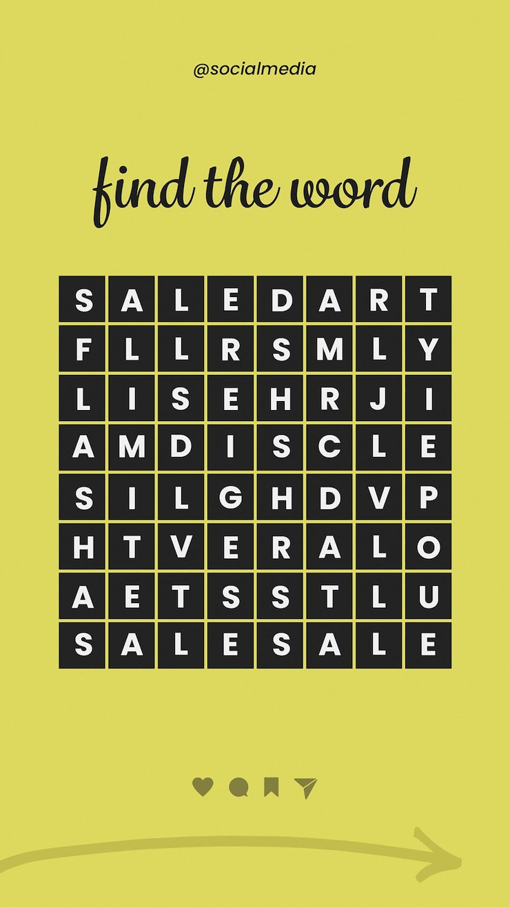 PSD find the word instagram stories template psd design