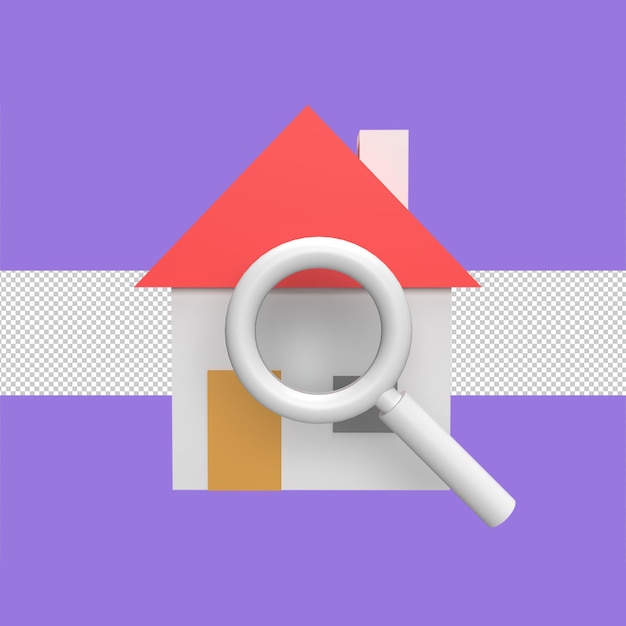 Finden Sie Haus 3D-Symbol Modell Cartoon Stil Konzept rendern Illustration