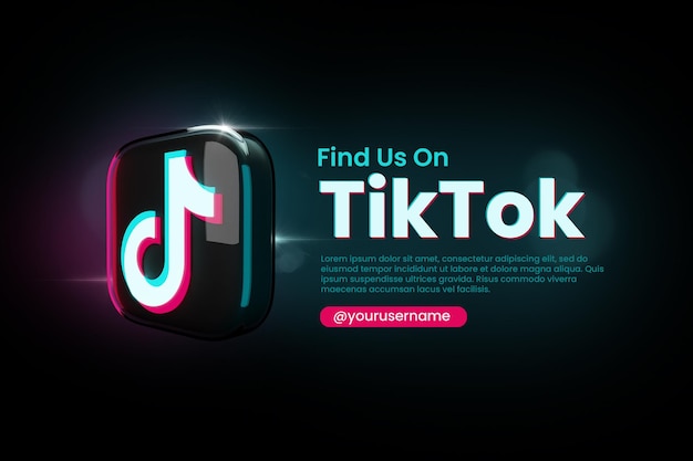 PSD finden sie uns auf tiktok für social-media-beiträge