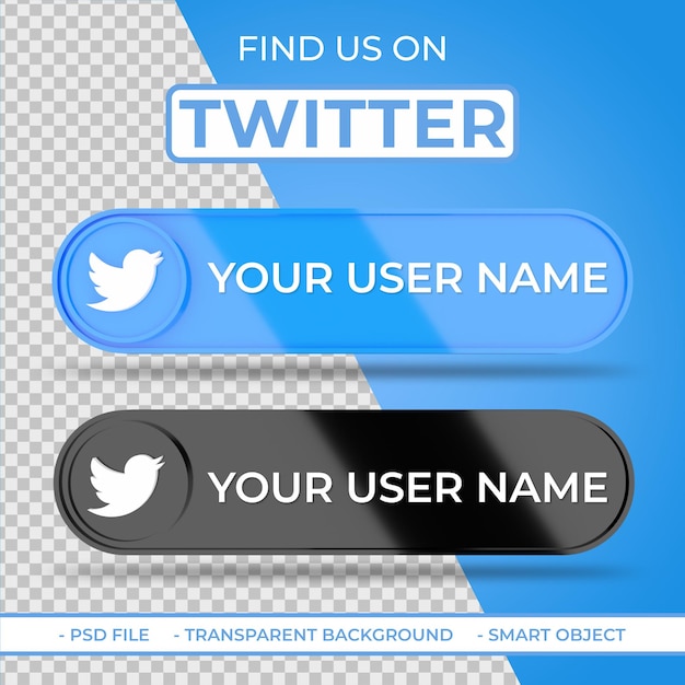 Finden Sie uns auf Twitter Social Media 3d Icon