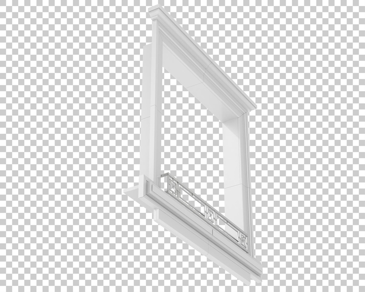PSD finestra isolata su sfondo trasparente illustrazione del rendering 3d