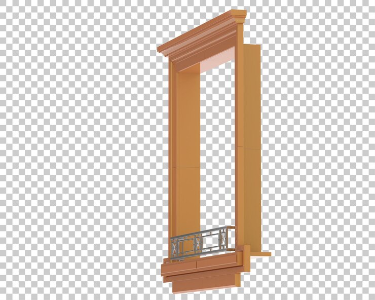 PSD finestra isolata su sfondo trasparente illustrazione del rendering 3d