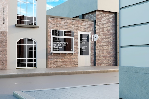 Finestra mobile per fast food Business Mockup, vista a sinistra