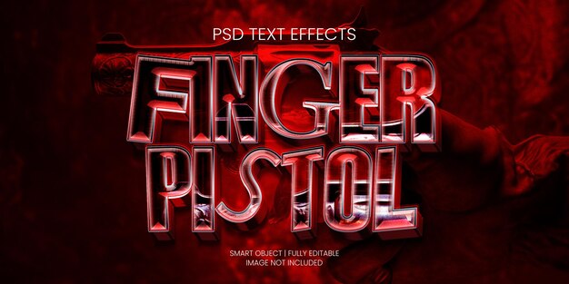 PSD finger pistol texto efeito