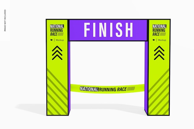 PSD finish line arch mockup, vorderansicht