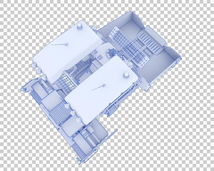 PSD finisseur d'asphalte sur fond transparent illustration de rendu 3d