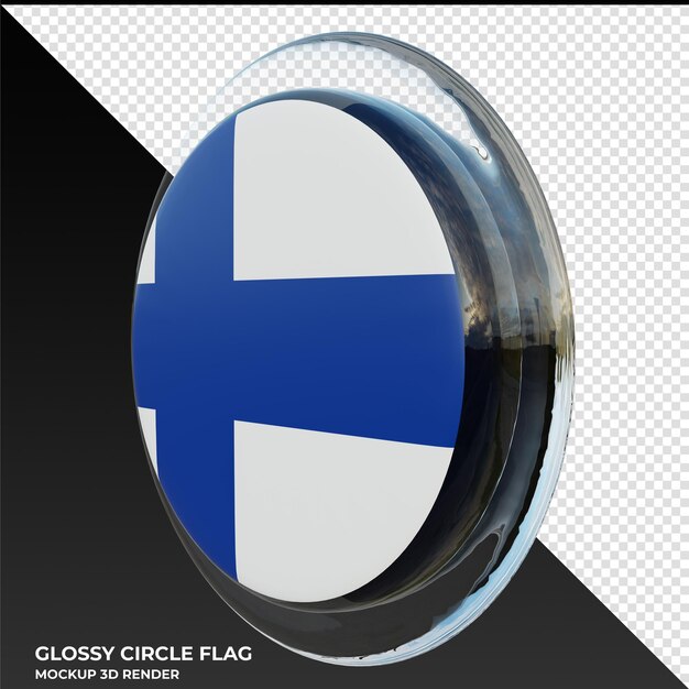 Finnland0002 realistische 3d-texturierte glänzende kreisflagge