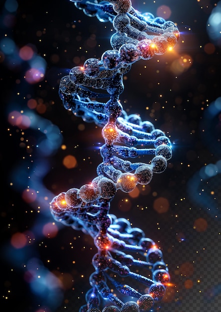 Fio da molécula de DNA humana