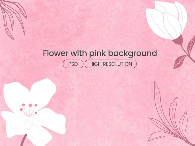 fiore con sfondo rosa grunge spazio di illustrazione per il testo