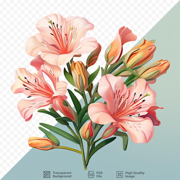 Fiore di Alstroemeria su sfondo trasparente