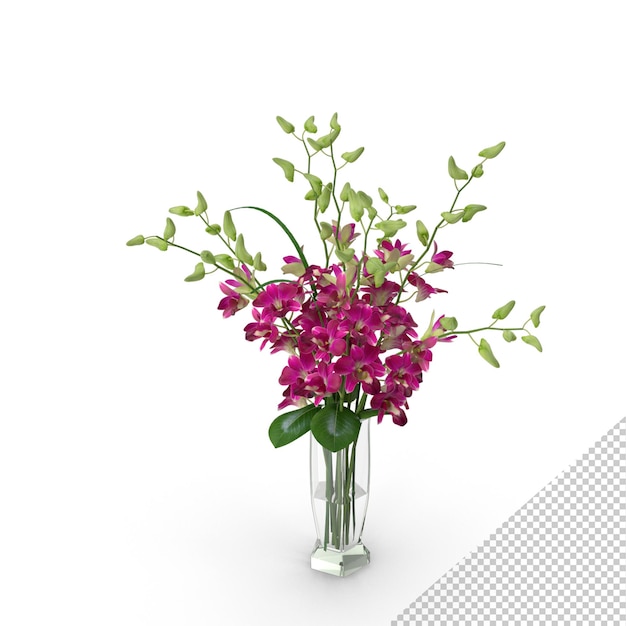 Fiore di orchidea Dentrobium Vaso di vetro PNG
