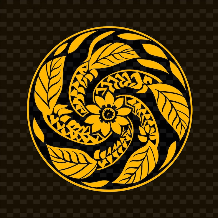 PSD fiore giallo in cerchio