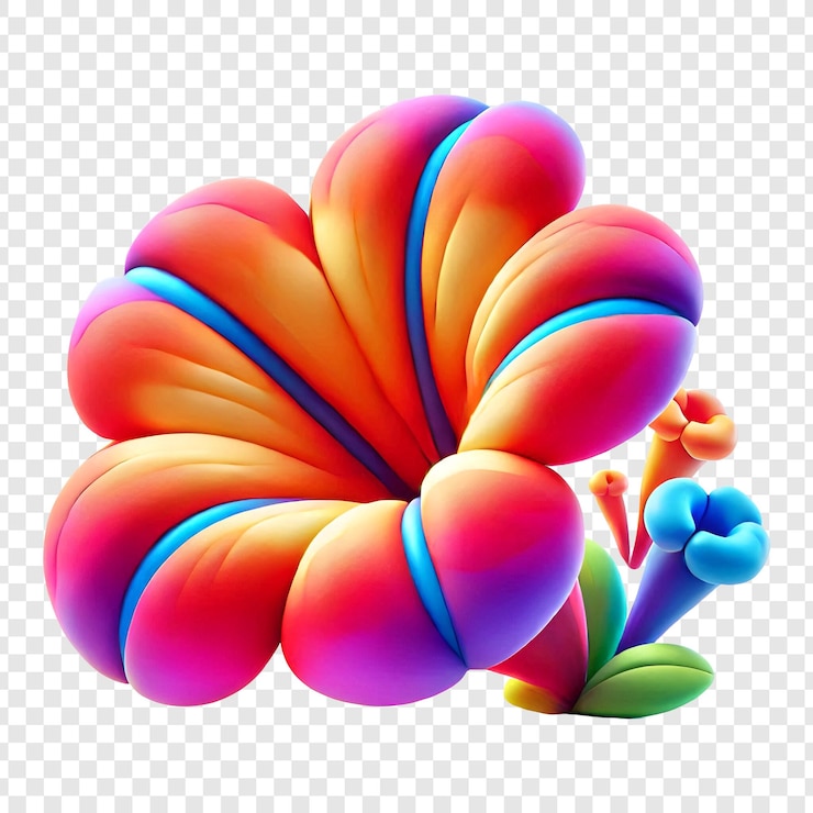 PSD fiore in 3d isolato su uno sfondo trasparente