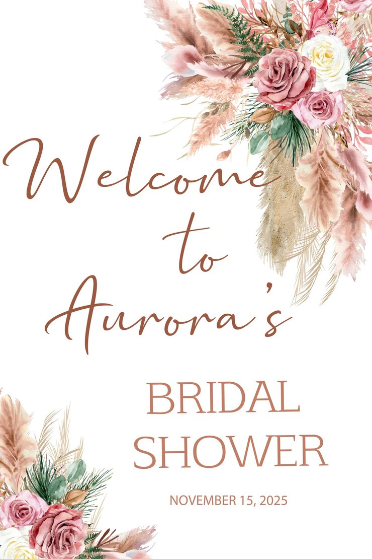 Fiori Boho Elegant Bridal Shower Segno di benvenuto