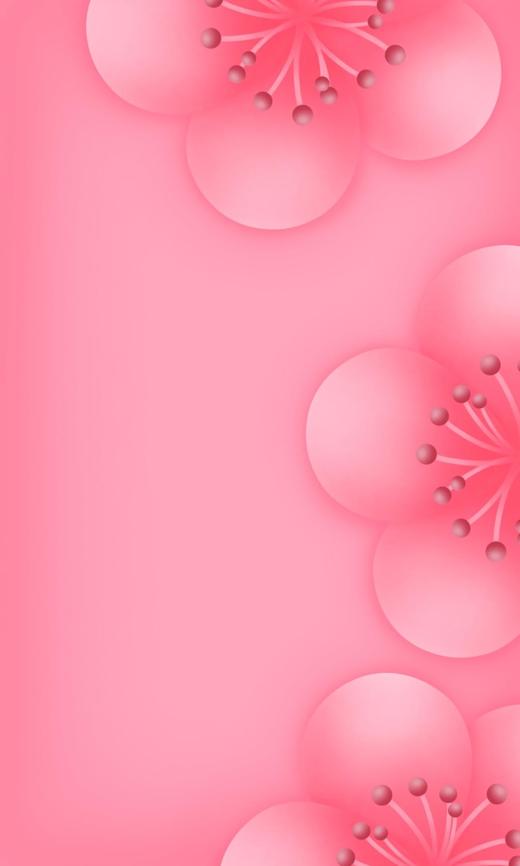 PSD fiori di ciliegio su uno sfondo rosa