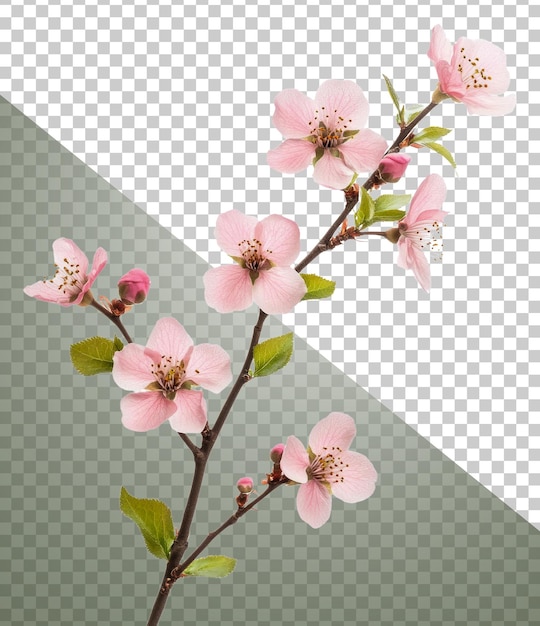 Fiori rosa primaverili su un ramo tagliato stock png