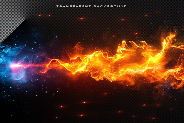 Fire Flame Beam VFX Efectos especiales en el fondo transparente