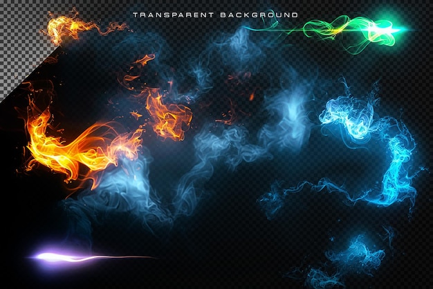 Fire Flame Beam VFX Spezialeffekt auf durchsichtigem Hintergrund