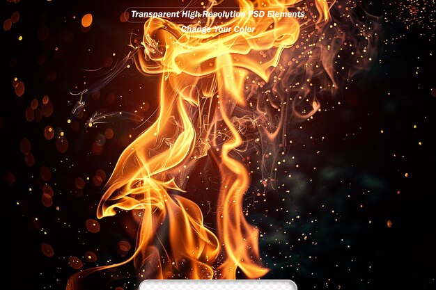 Fire patterns Flames on a black background Fiery patterns Burning flame Blazing fire