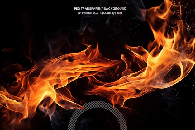 Fire stripe with free space for text isolated on black background