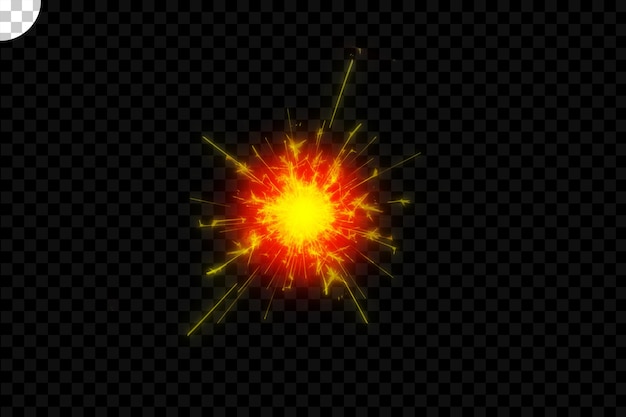 fire with sparks isolated on transparent background