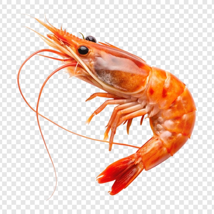 PSD firecracker shrimp focus sur le sujet avec un fond blanc
