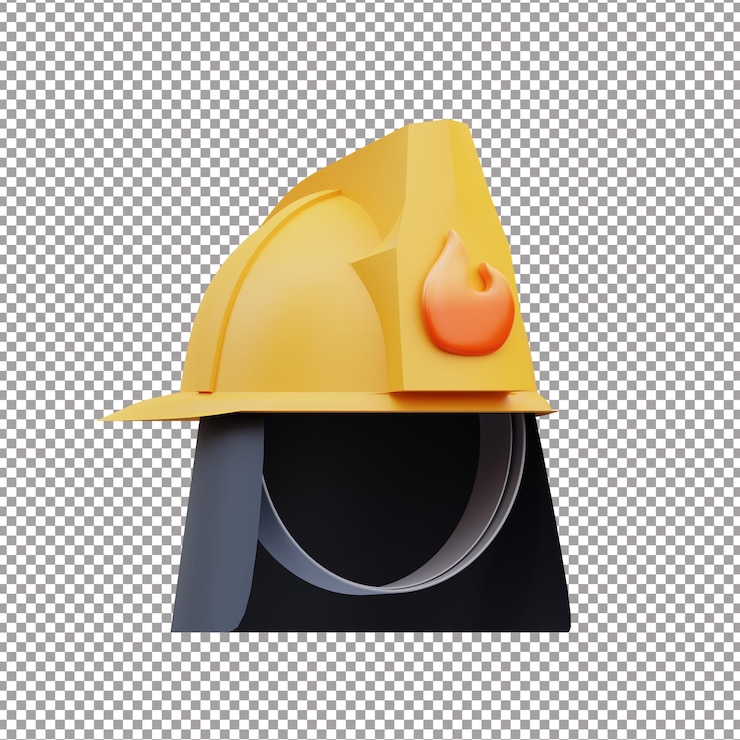 PSD fireman helmet 3d render