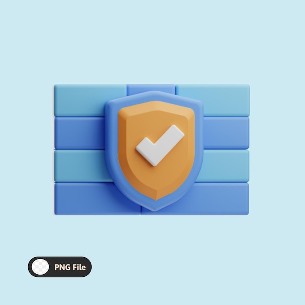 Firewall con un icono de escudo que indica la seguridad y protección de la red