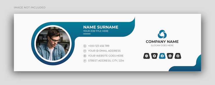 PSD firma e-mail o piè di pagina e-mail e modello di copertina di facebook per social media personali