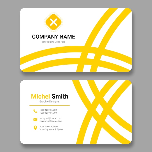 Firmenvisitenkarte in gelber und weißer farbe