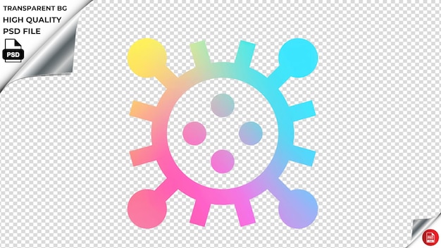 PSD firsvirus vektor-symbol regenbogen farbenfrohe psd durchsichtig