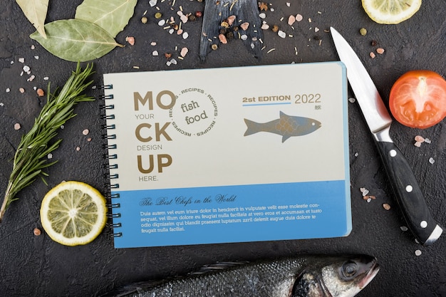Fischrestaurant-rezeptbuchmodell