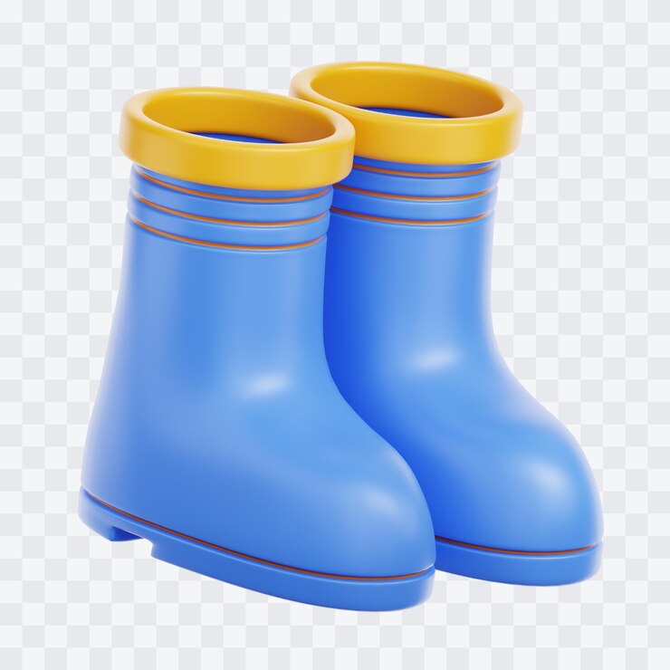 PSD fishing boots 3d illustration