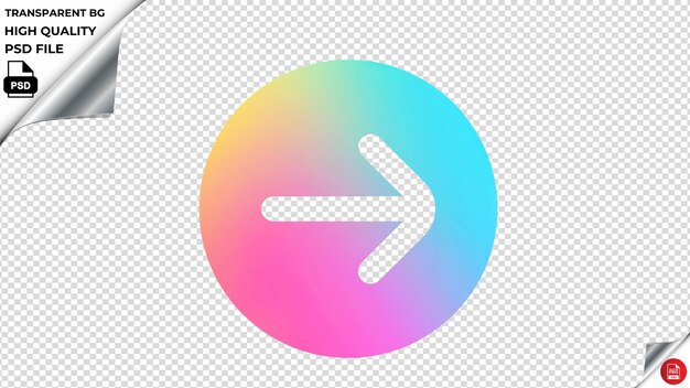 Fisrarrowcircleright icono vectorial del arco iris de colores psd transparente