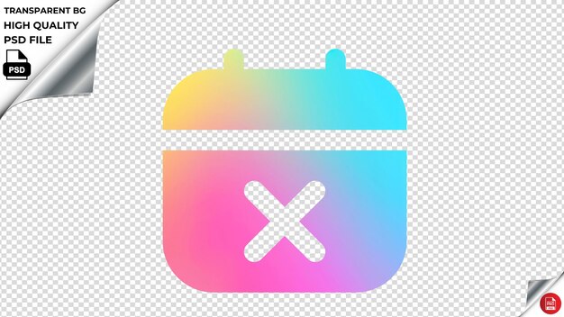 PSD fisrcalendarxmark ícone vetorial arco-íris colorido psd transparente