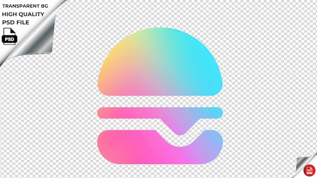 Fisrcheeseburger ícono vectorial arco iris de colores psd transparente