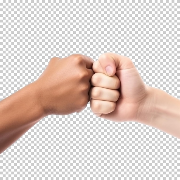 PSD fist bump ou bro fist isolé sur fond transparent